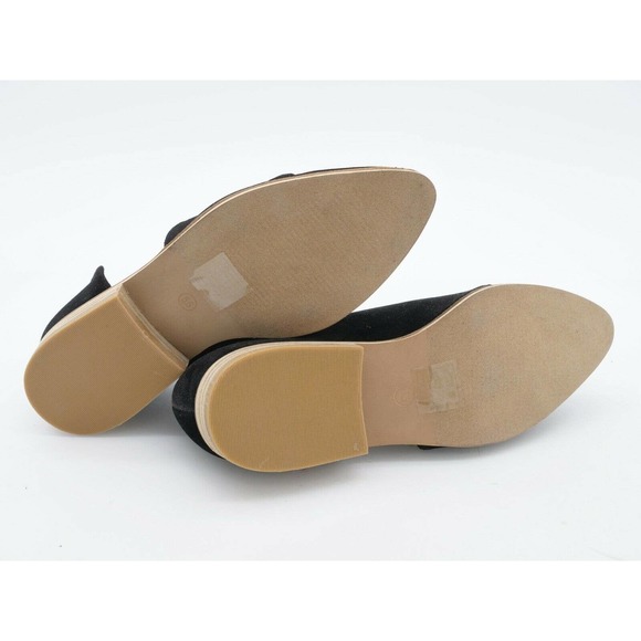 Beast Fashion Shoes Womens 5.5 Black Faux Suede Side Cutout Cap Toe Slip On - Picture 10 of 10